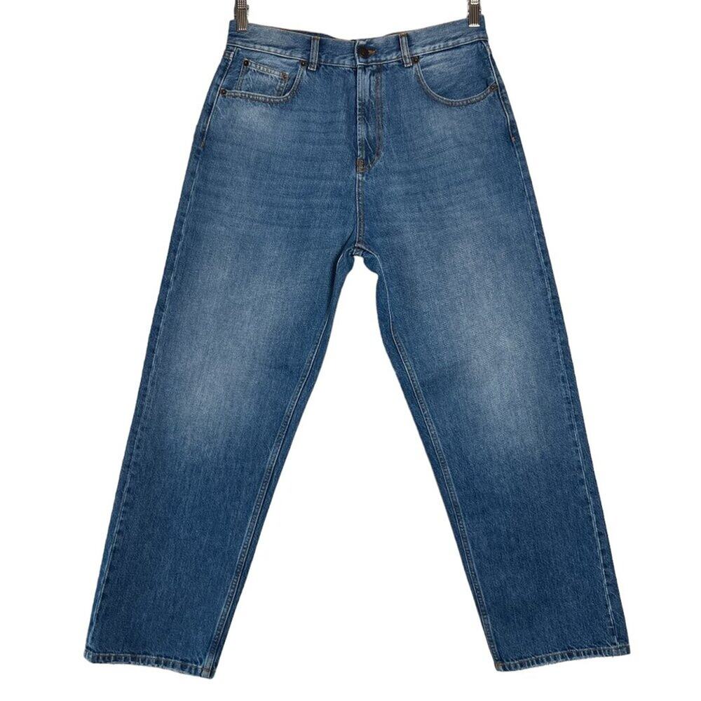6397 Skater High Rise Relaxed Straight Leg Jeans SIZE 29x30 Stone Blue Denim NEW